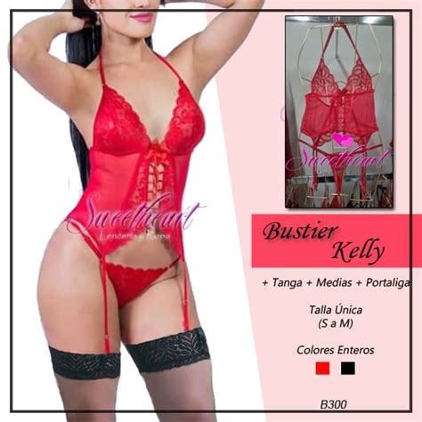 Bustier Kelly Rojo Medias Sweetheart Lencería y Ropa