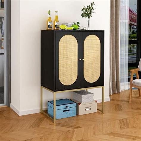 Spboomlife Buffet Cabinet And Sideboards With Natural Rattan Console