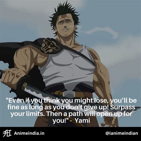 Black Clover Quotes - Yami | Clover quote, Anime quotes inspirational ...