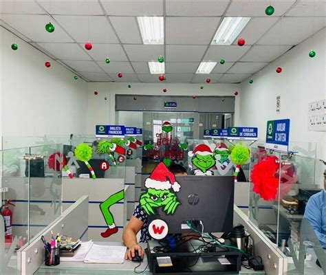 Oficina Grinch Decoraci N Navide A Oficina Navidad En La Oficina