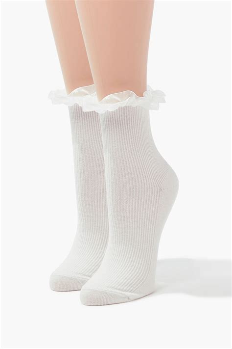 Ruffle Trim Crew Socks