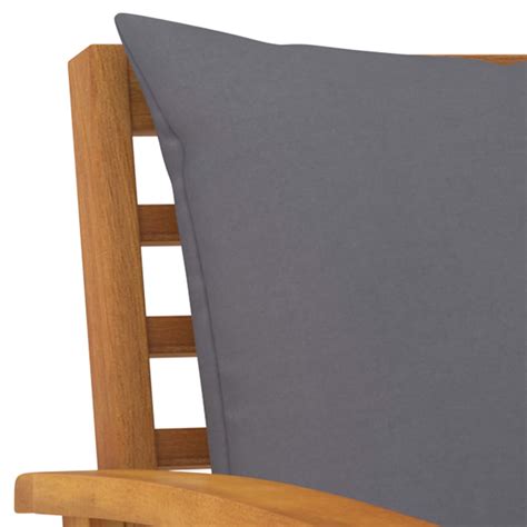 LEX Banc de jardin et coussin gris foncé 120cm Bois solide d acacia