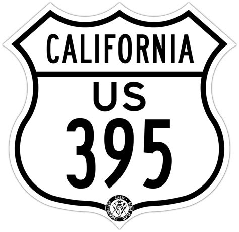 Us Route 395 California Sign Vinyl Sticker Decal Car Window Wall Door