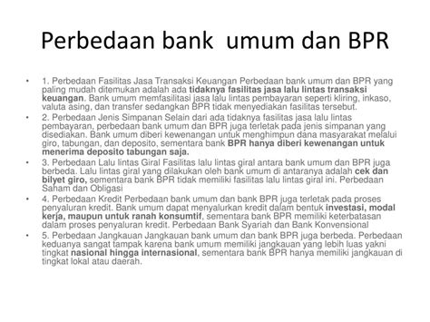 Perbedaan Bank Umum Dan Bpr Berbagi Informasi