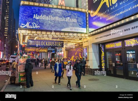 The Disney musical "Aladdin" is seen at the New Amsterdam Theatre Stock ...