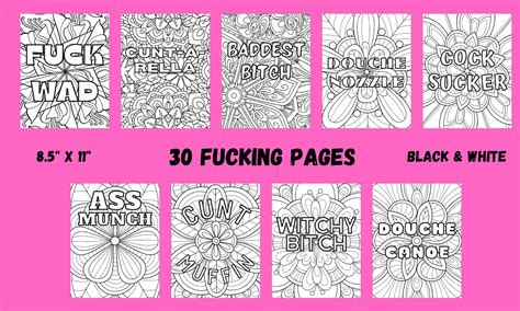 Swear Word Coloring Pages Adult Coloring Page Printable Fuck Off Twat