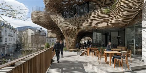 organic tree restaurants grow   cityscape  midjourney