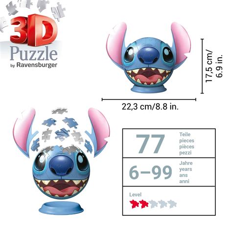 Ravensburger Disney D Puzzle Ball Mit Ohren Stitch Teile Smyths