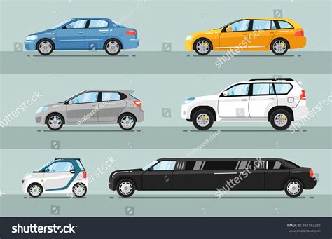 Different Passenger Car Vector Sedan Car Stock Vector (Royalty Free ...