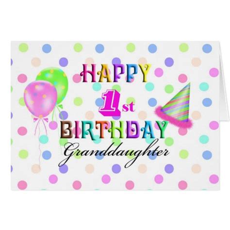 Granddaughter 1st Birthday Card | Zazzle