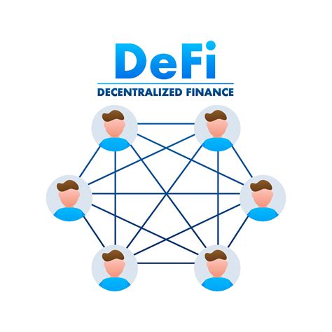DeFi Decentralized Finance. Financial technology, blockchain. Digital