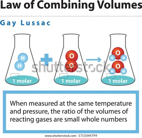 Law Combining Volumes Gay Lussac Stock Vector Royalty Free