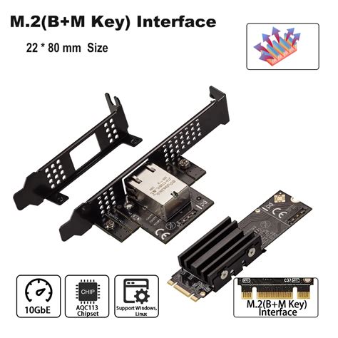 IOCREST M 2 To Single Port 10 Gbase Ethernet Gigabit Nic B Key M Key