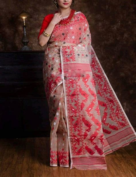 Soft Dhakai Jamdani Saree Comes With Rich Texture And Work All Etsy