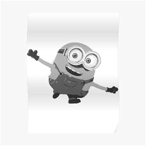 Minion Grey Poster For Sale By Joanna Asia Redbubble