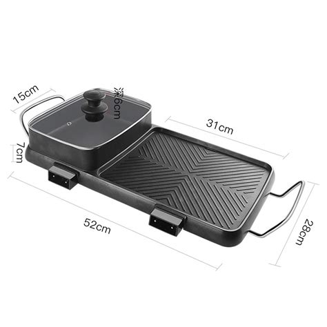 TEMPSA 2 en 1 Poêle Électrique Hot Pot BBQ Friture Cuire Grill Cuisine 220V 2200W PRISE AU