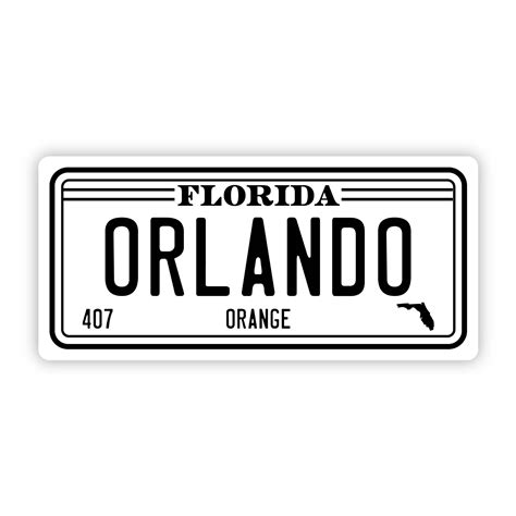Orlando Florida 407 License Plate Sticker – Big Moods