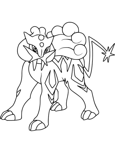 Pokemon Raikou Coloring Pages Free Printable