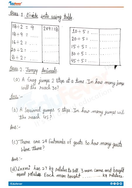 Cbse Class 3 Math Can We Share Worksheet With Solutions