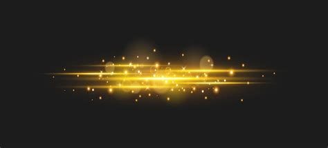 Premium Vector Sparkle Golden Lens Flare Line Elements