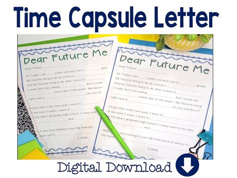 Time Capsule Letter Letter to Future Self Time (Instant Download) - Etsy