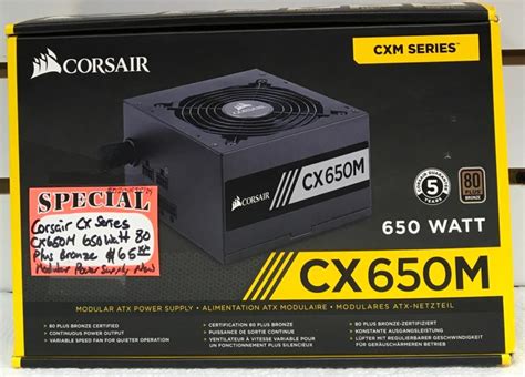 Corsair Cx Series Cx M Watt Plus Bronze Modular Power Supply