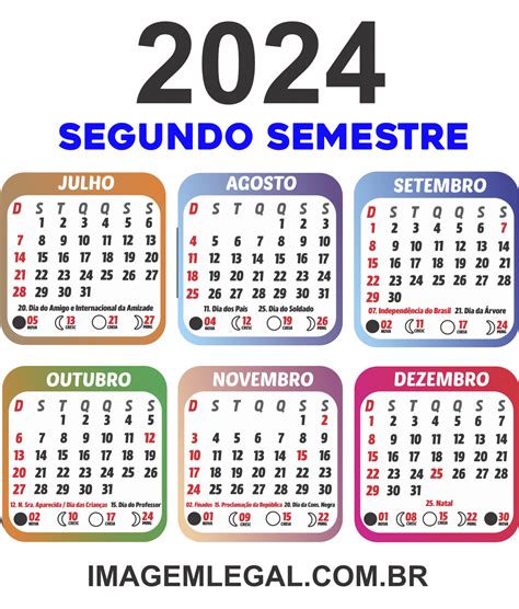 O Que É Segundo Semestre - Calendário Colorido Segundo Semestre – Imagem Legal