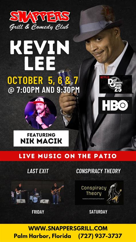 Kevin Lee Comedy Tour Tickets In Palm Harbor Fl United States