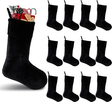 Amazon Seematn Pcs Inch Large Black Christmas Stockings Bulk