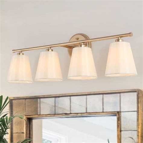 Uolfin Farmhouse Gold Bathroom Vanity Lights 26 5 In 4 Light Modern