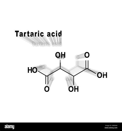 Tartaric Acid Structural Chemical Formula On A White Background Stock