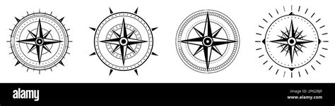 Compass Icons Set Vector Compass Icons Compass Simple Icons Compass