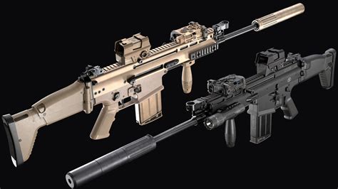 D Model Tactical Modular Assault Rifle Fn Scar H Mk Vr Ar Low