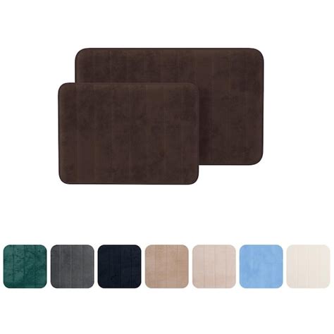 Hastings Home Bathroom Mats 32 25 In X 20 25 In Brown Microfiber Memory