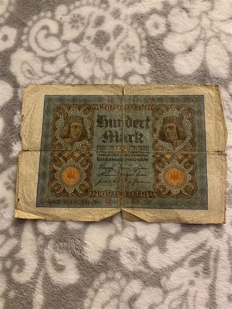 Reichsbanknote 100 Hundert Mark 1920 Berlin Currency Paper Etsy