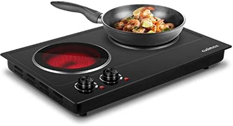 LIVINGbasics Dual Infrared Hot Plates 1800W Ceramic Electric Stove Countertop Burner With