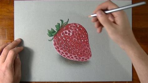 How I Draw A Strawberry 3D Illusion Drawing Drawing Painting Anatomy