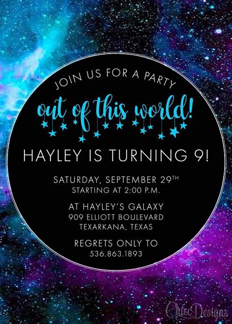 Free Printable Galaxy Birthday Invitations