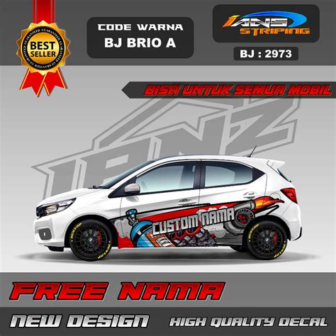 Jual Bj Stiker Body Mobil Jazz Brio Sigra Yaris Stiker Update