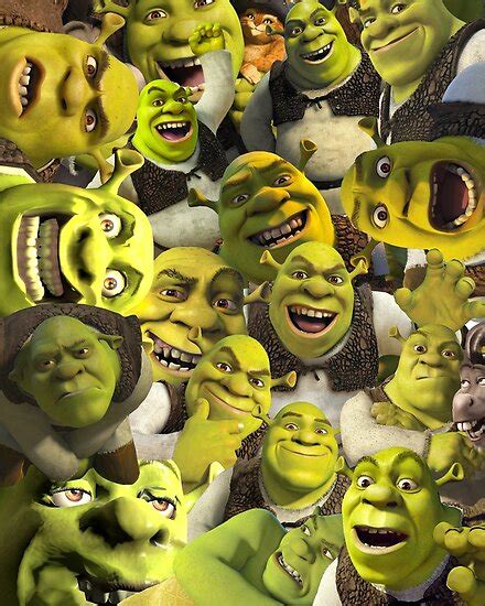 Shrek Collage Posters By Lucy Lier Redbubble