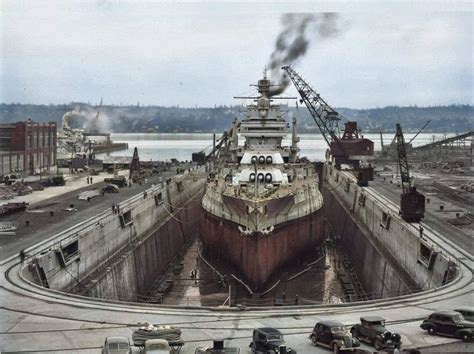 USS Mississippi BB 41 Puget Sound Navy Yard Dry Dock Number 4 22