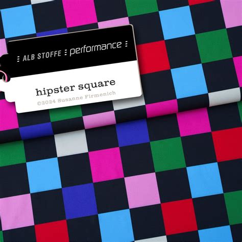 Collection Performance Albstoffe Hipster Square Noir Multicolore Snaply