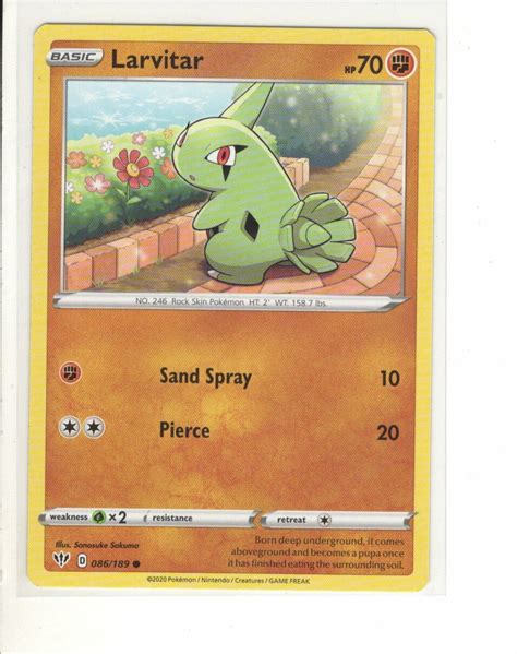 Darkness Ablaze Set Larvitar Pokemon Card Nm M Ebay