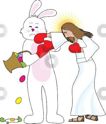 LOL Jesus Pictures: Jesus and the Easter Bunny Fight