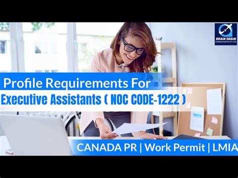 Executive Assistants Profile Description For Canada Work Permit Lmia