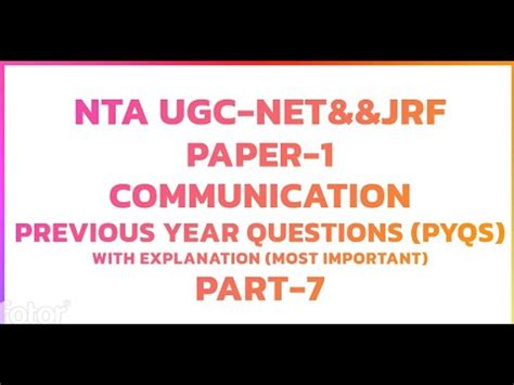 Communication Pyqs Paper Nta Ugc Net Jrf Set Entaz