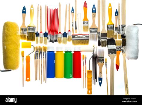 Different Types Of Paintbrushes Colors Painting Tools Stock Photo Alamy