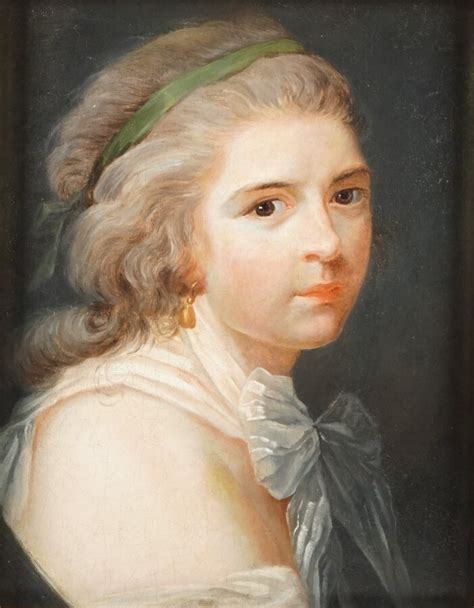 Ecole française du 19ème siècle Portrait de jeune fille au noeud