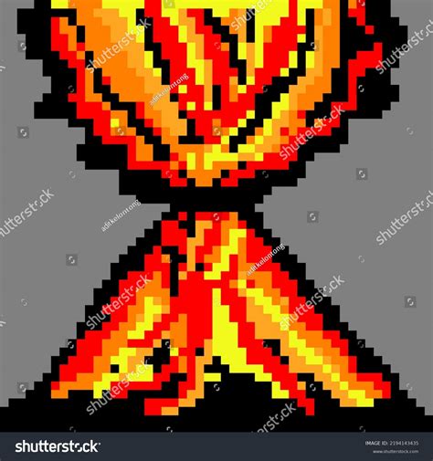 Pixel Art Volcano Mountain Stock Vector (Royalty Free) 2194143435 | Shutterstock