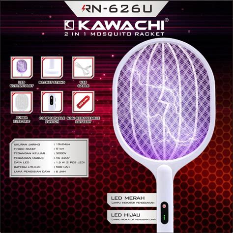 Jual Kawachi Raket Nyamuk In Led Ultraviolet Super Electric Rn U